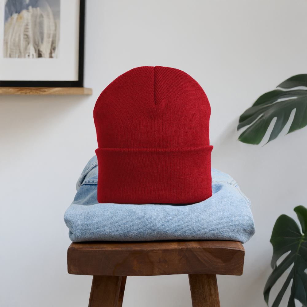 Bestickte Wintermütze - klassisch Rot