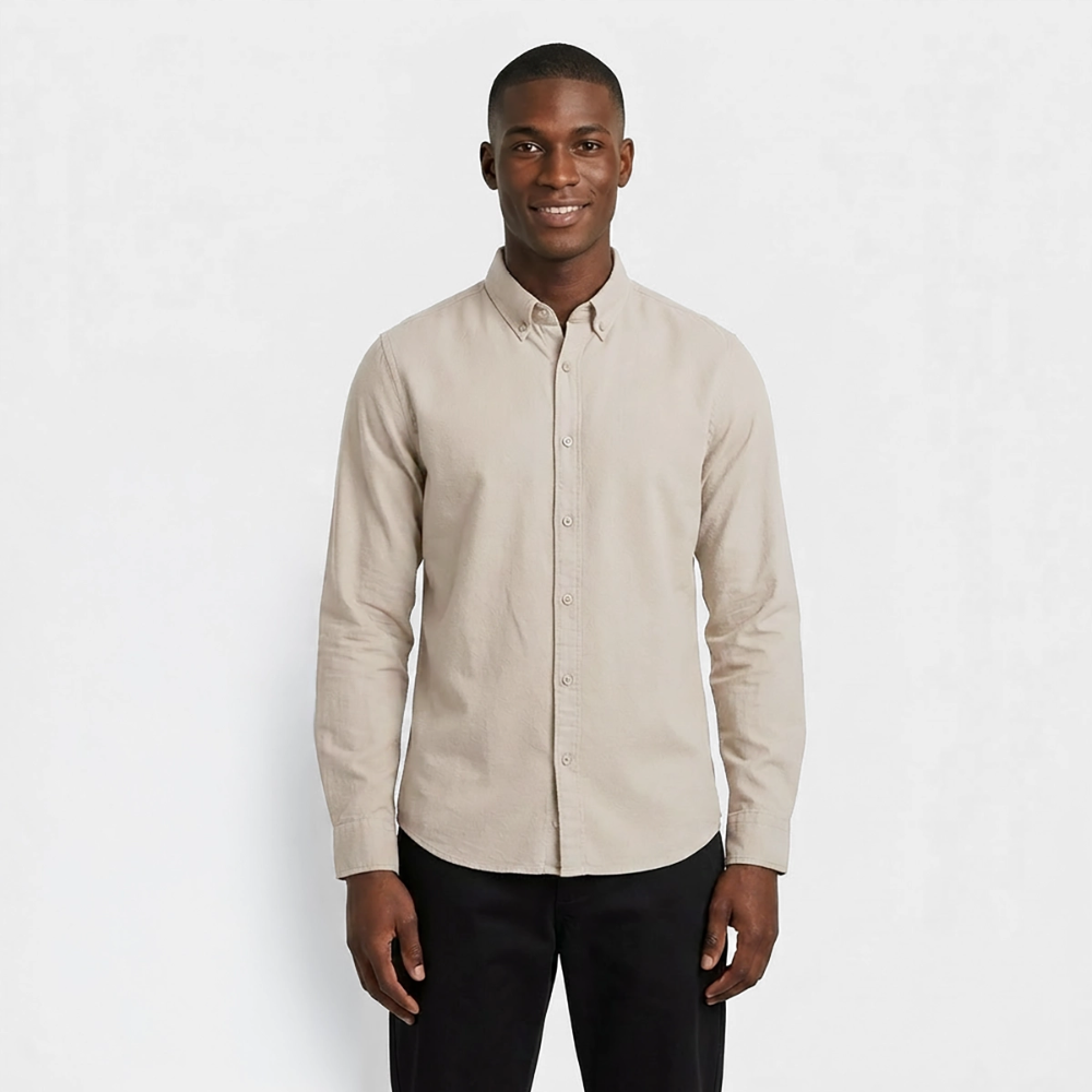 Männer Oxford Hemd von Stanley/Stella - Beige