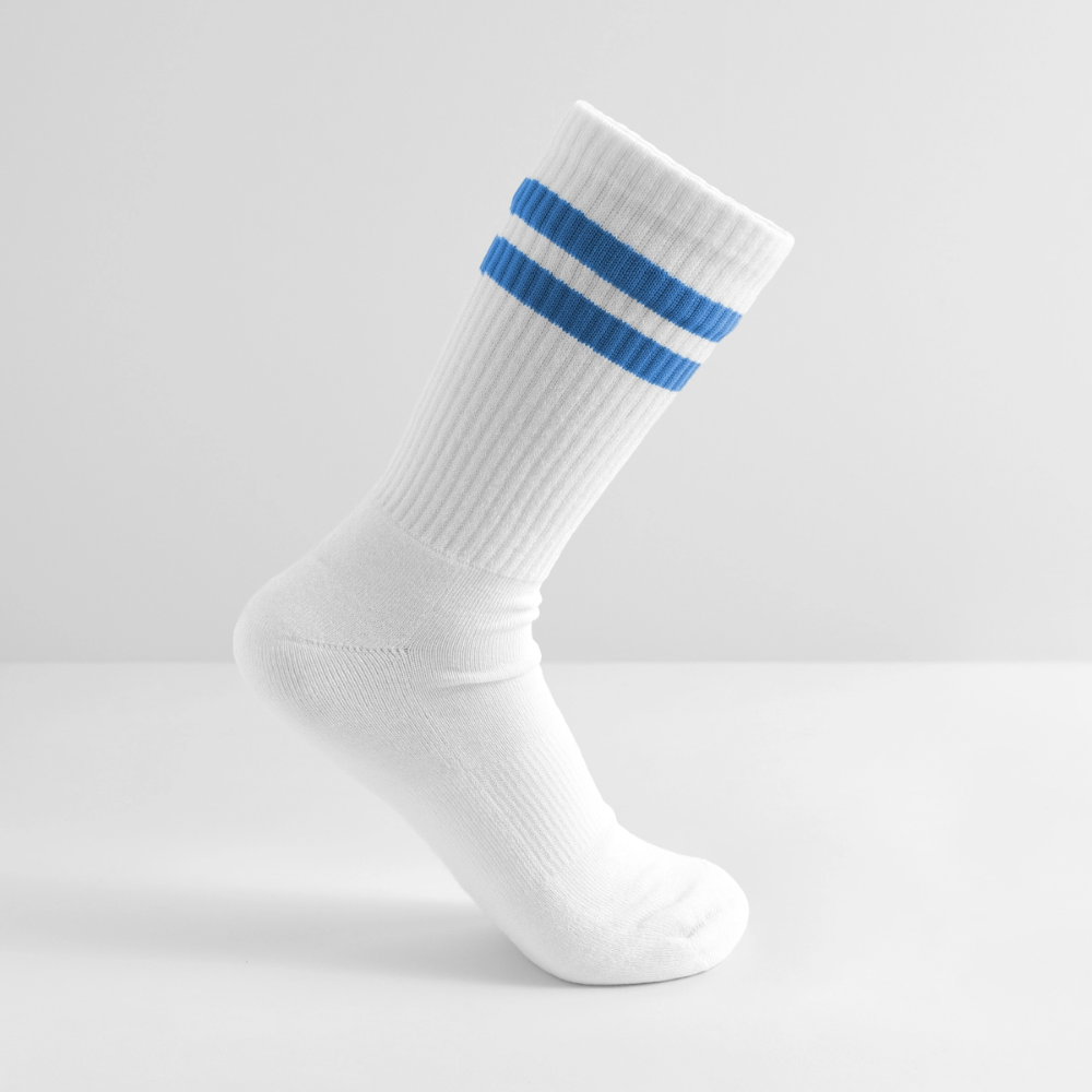 Gestreifte Tennissocken - Weiß/Blau