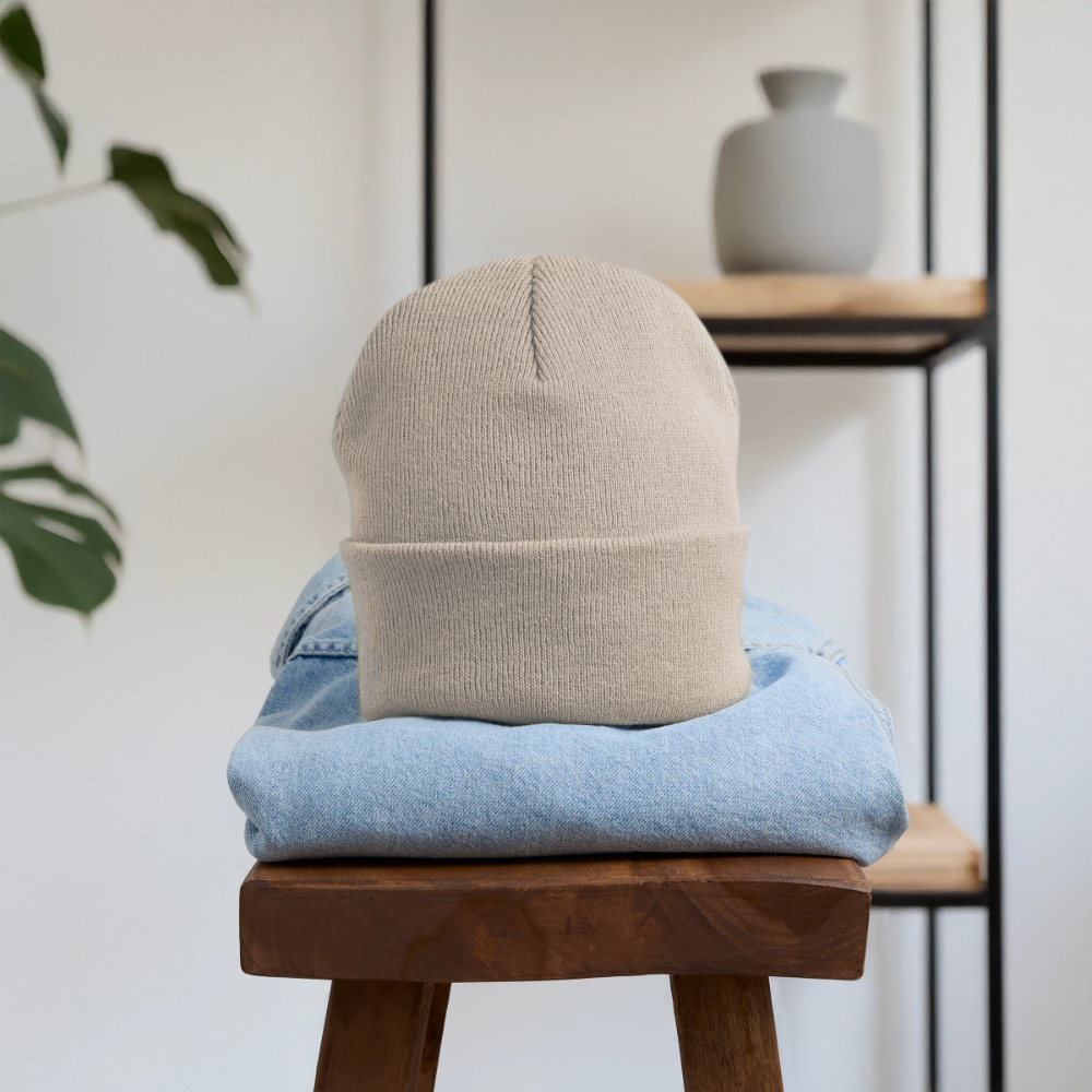 Bestickte Wintermütze - Beige