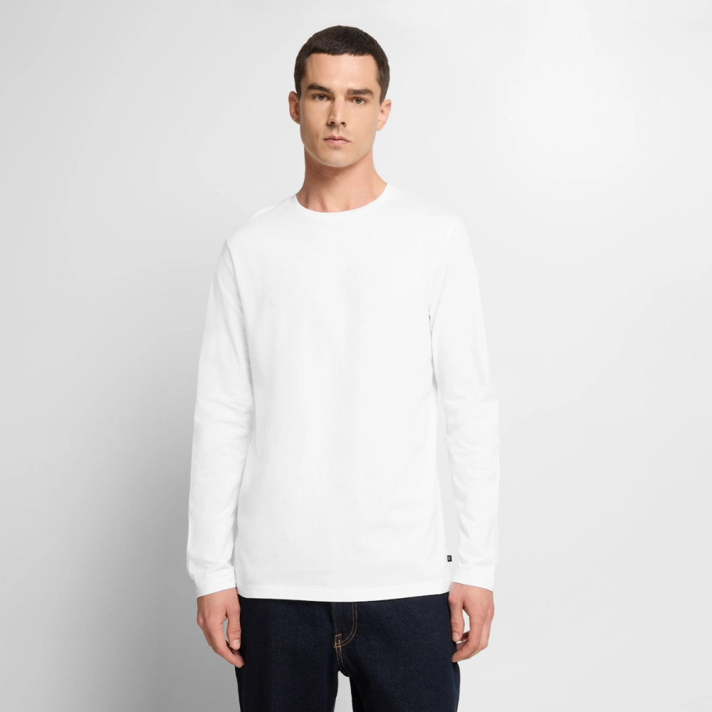 Männer Premium Bio Langarmshirt - Weiß