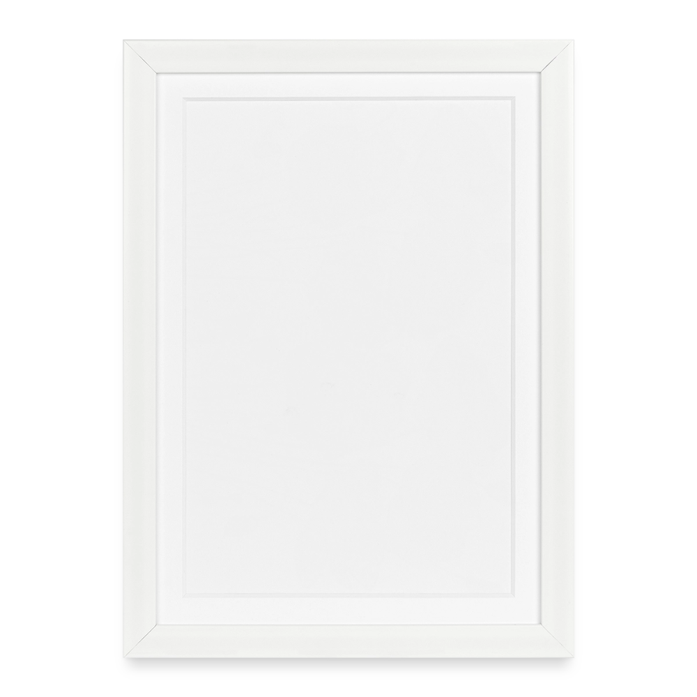 Gerahmtes Poster (27 × 37 cm) - Weiß