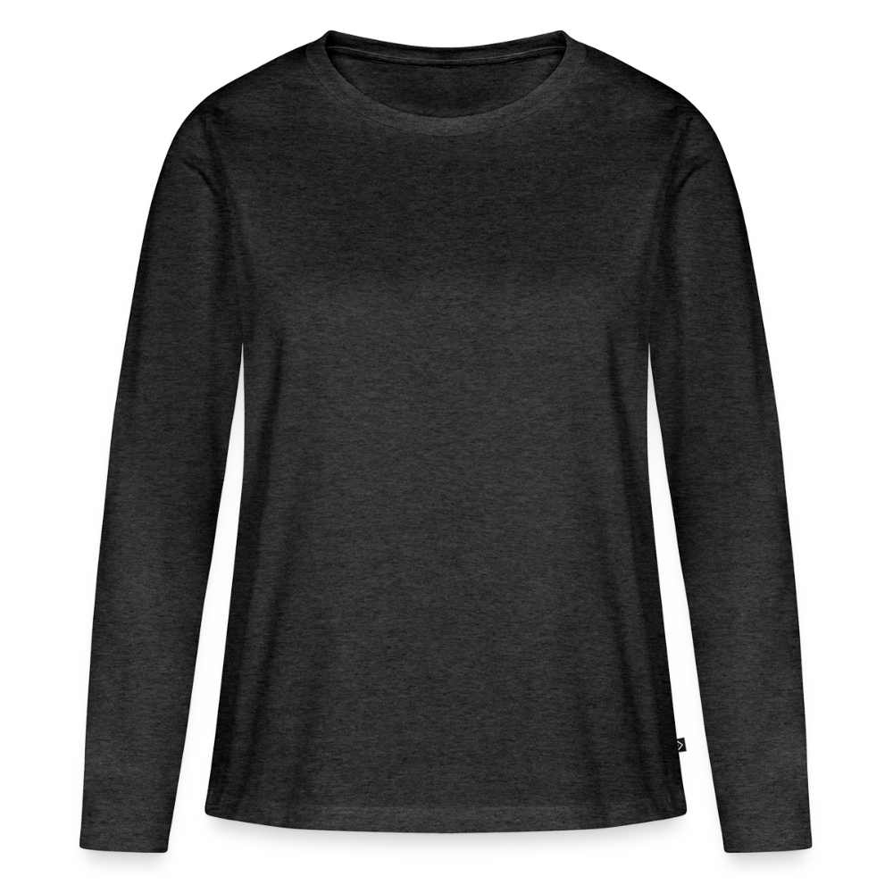 Frauen Premium Langarmshirt - Anthrazit meliert