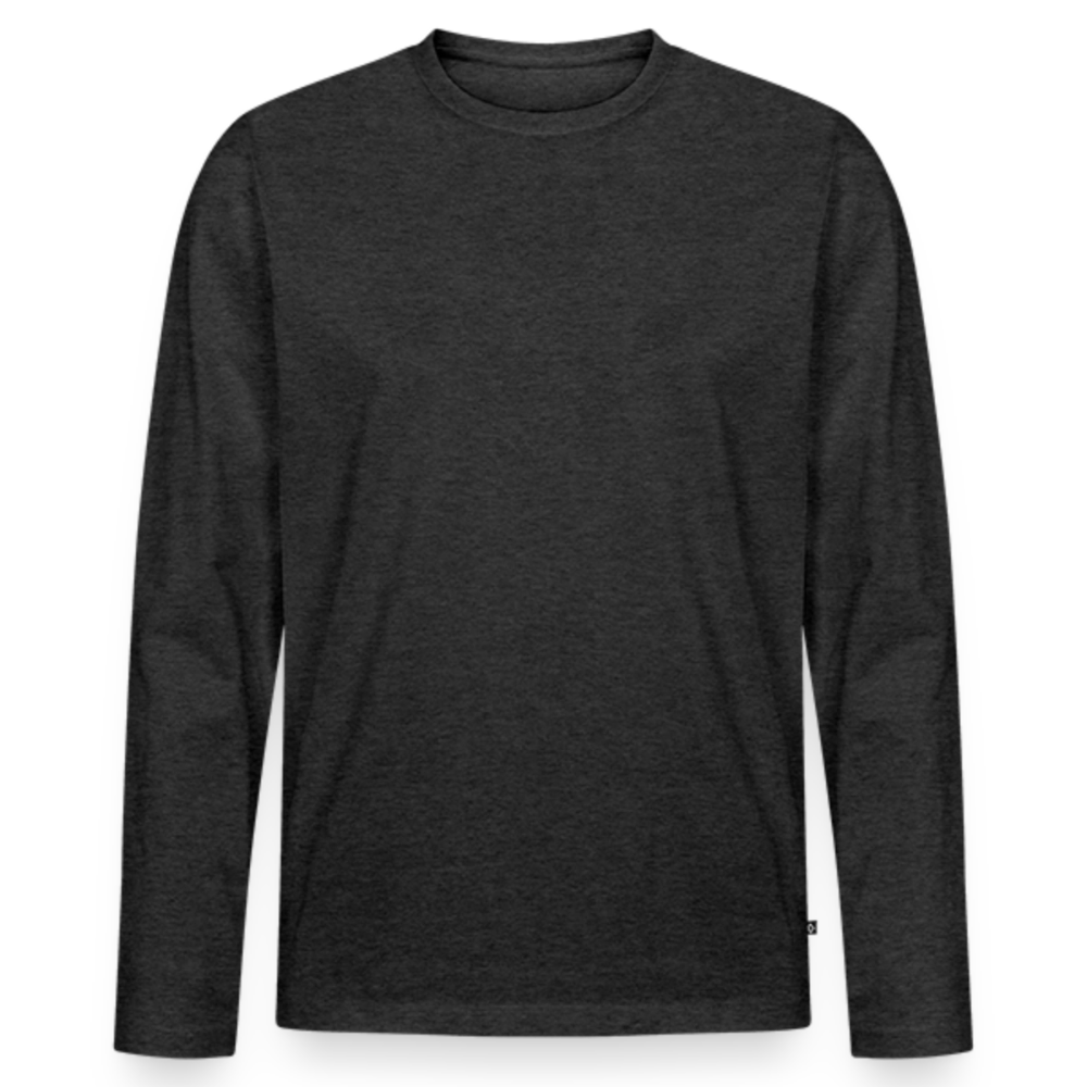 Männer Premium Bio Langarmshirt - Anthrazit meliert