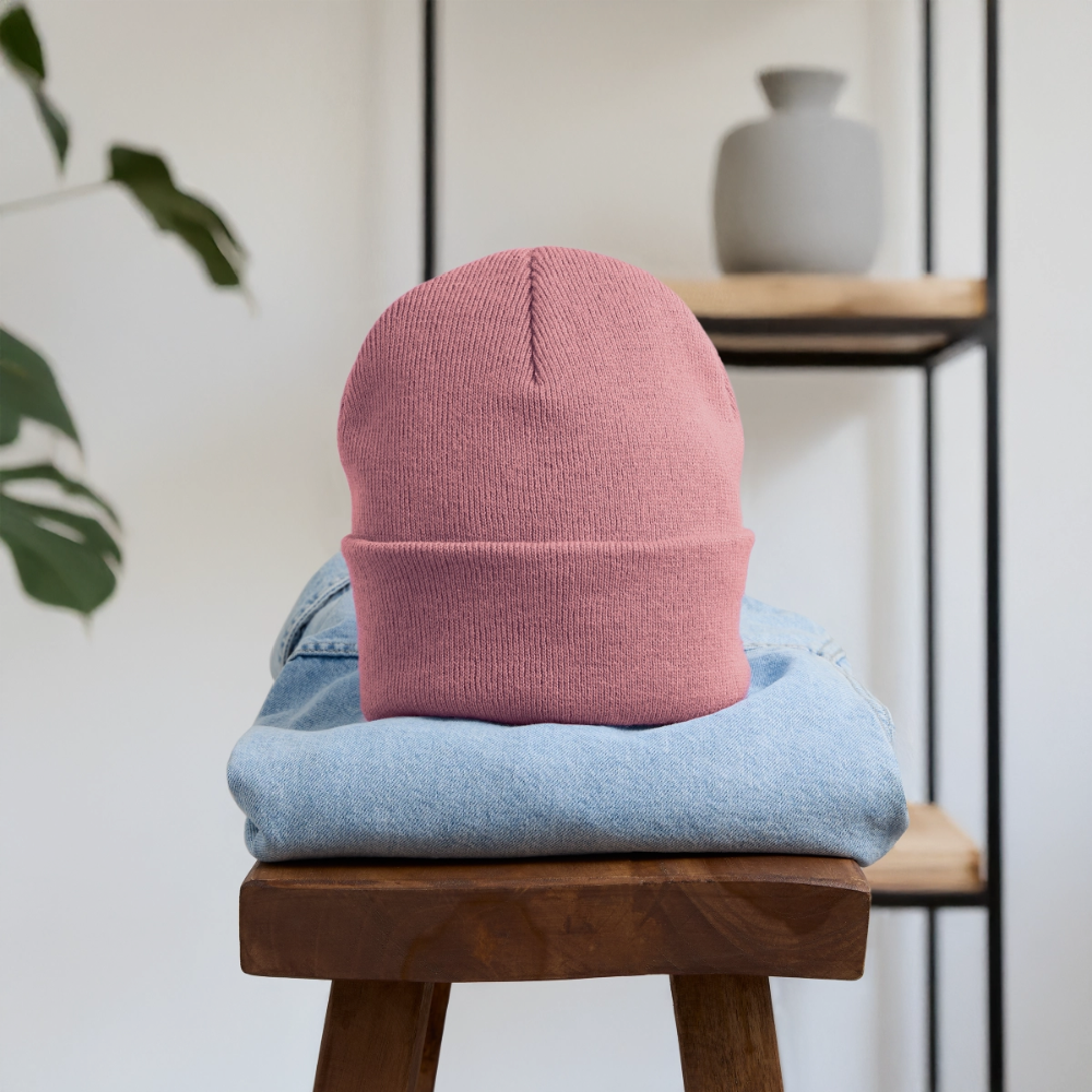 Bestickte Wintermütze - Rosa