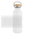 Panorama Thermosflasche mit Bambusdeckel - Weiß