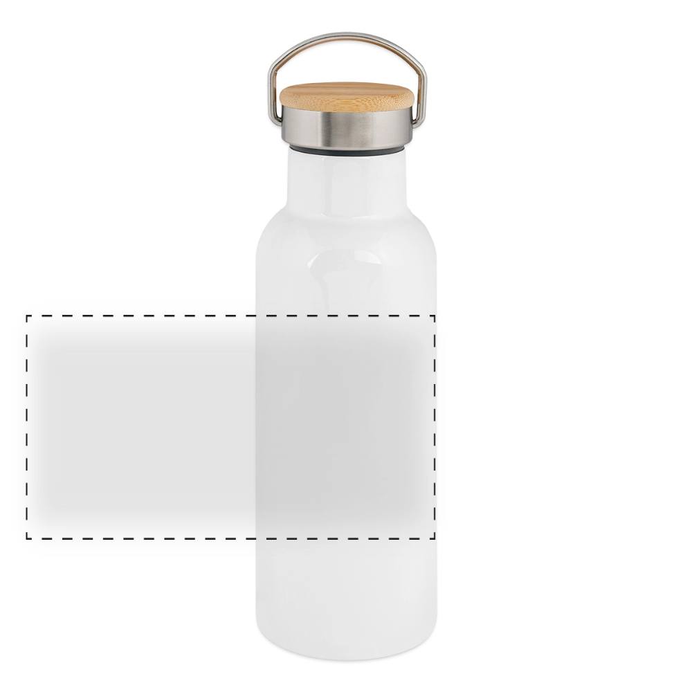 Panorama Thermosflasche mit Bambusdeckel - Weiß