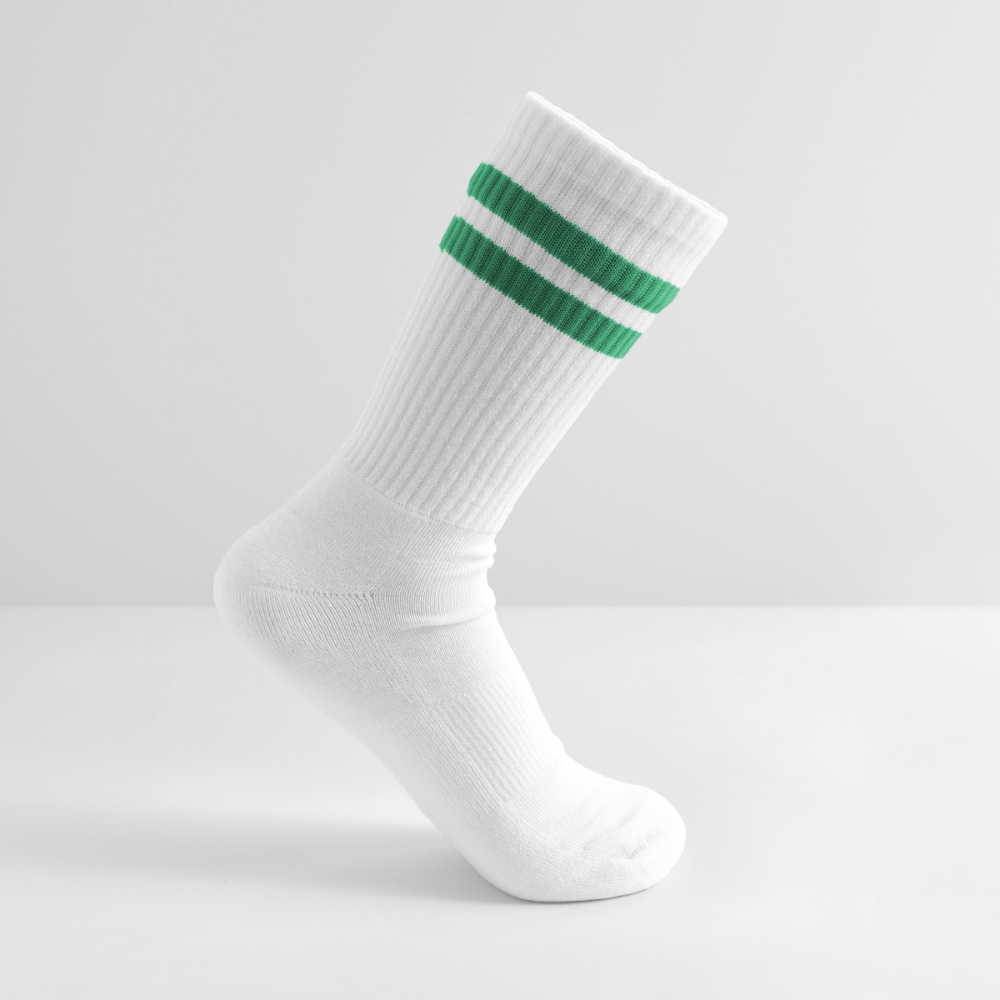 Gestreifte Tennissocken - Weiß/Grün