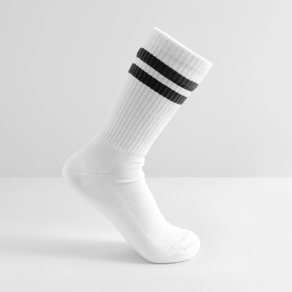Gestreifte Tennissocken - Weiß/Schwarz