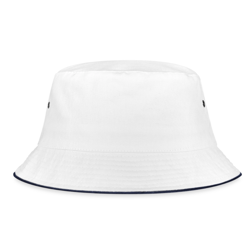 Bucket Hat - Weiß/Navy