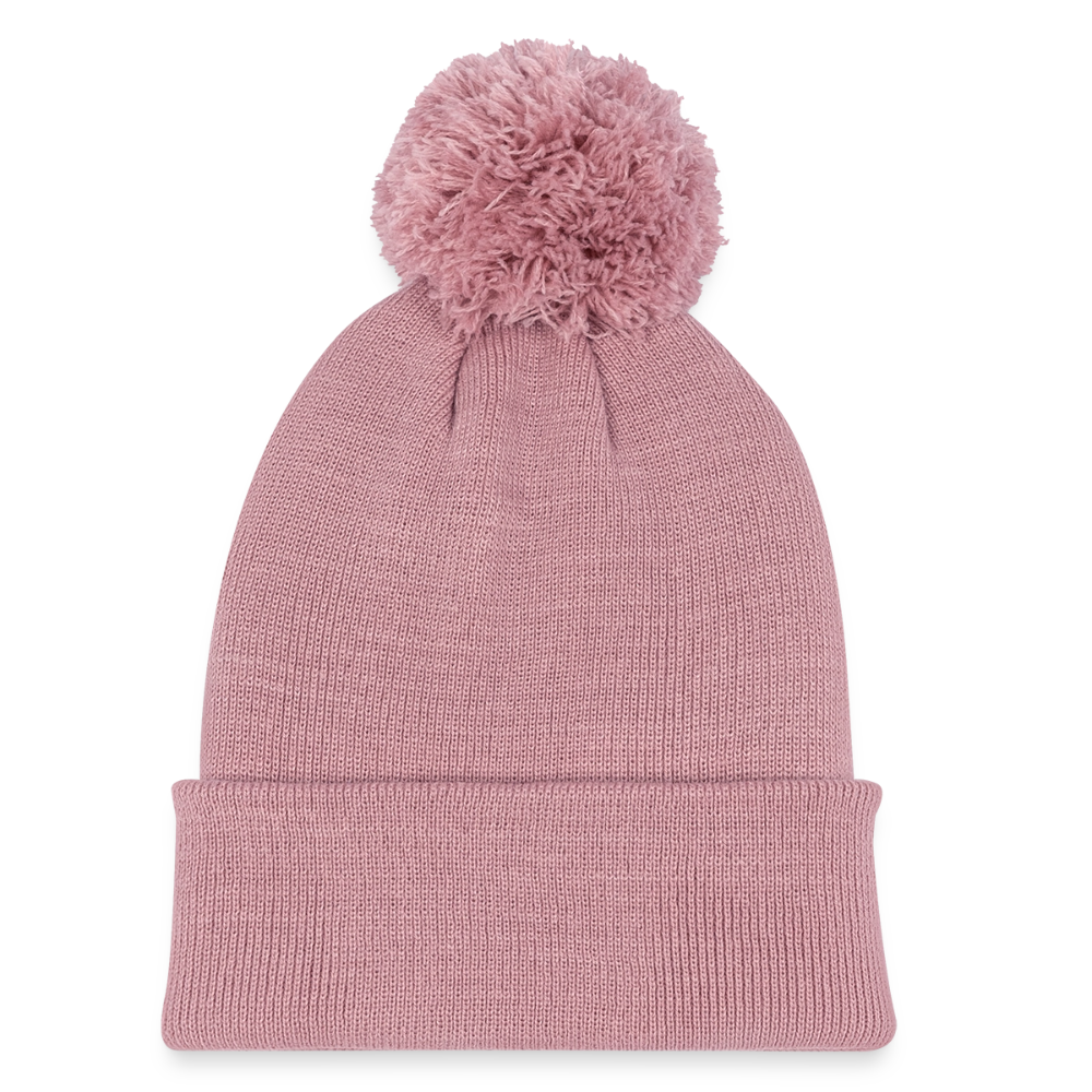 Kinder Strickmütze mit Bommel - Altrosa