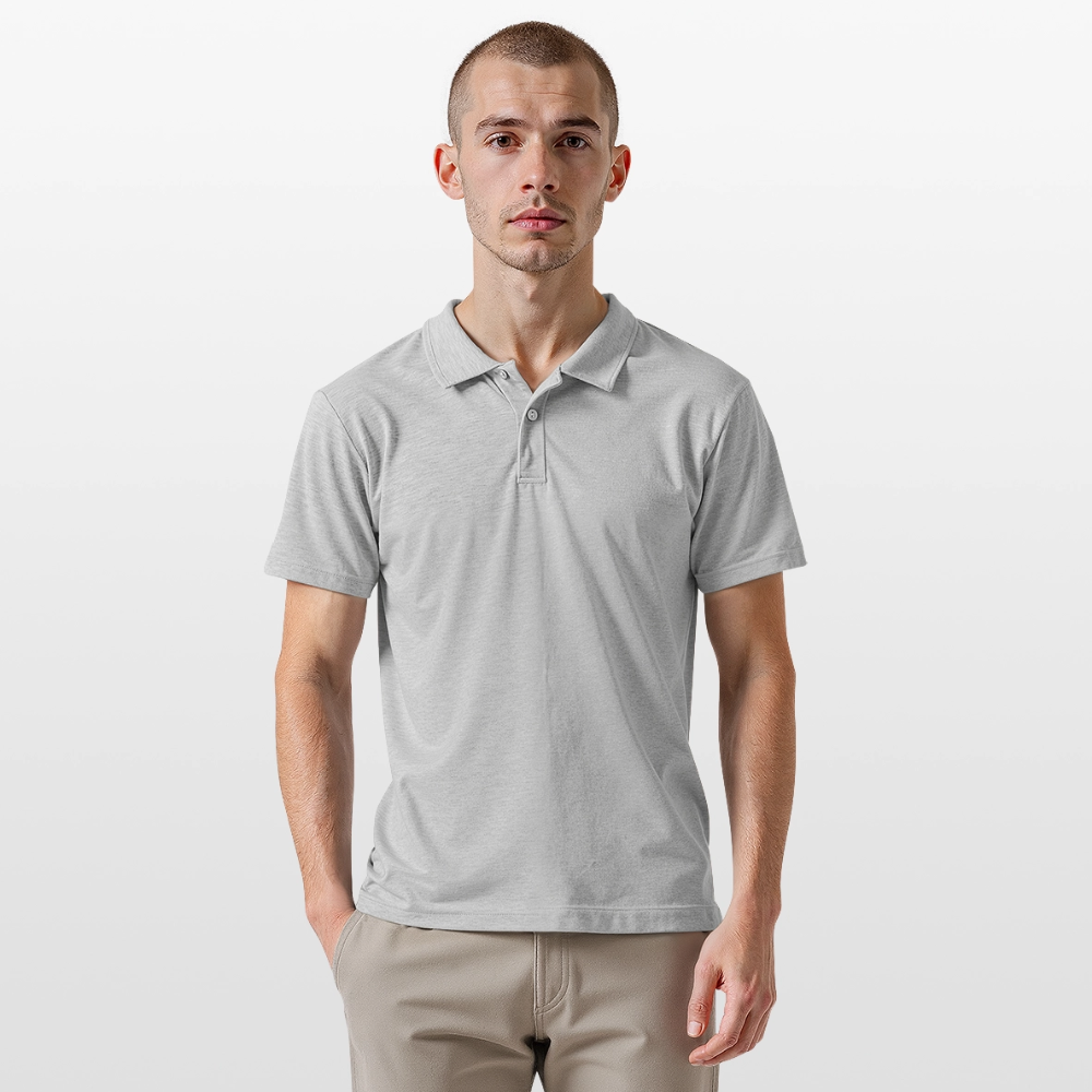 Männer Poloshirt - Grau meliert