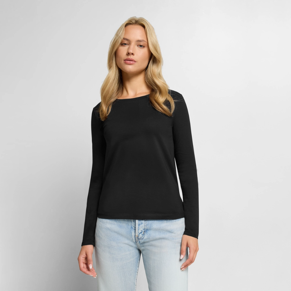 Frauen Premium Langarmshirt - Schwarz