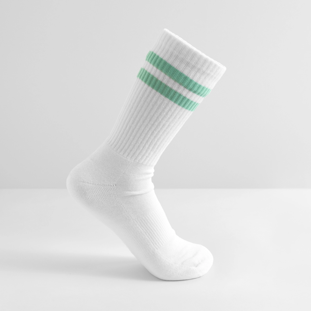 Gestreifte Tennissocken - Weiß/Mint