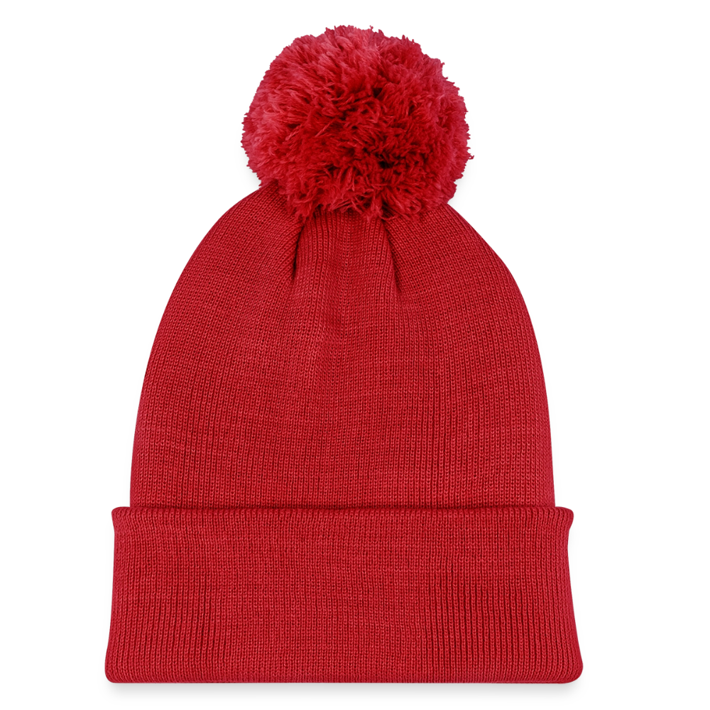 Kinder Strickmütze mit Bommel - Rot