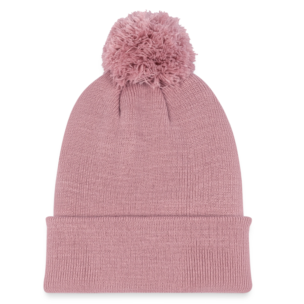 Strickmütze mit Bommel - Altrosa
