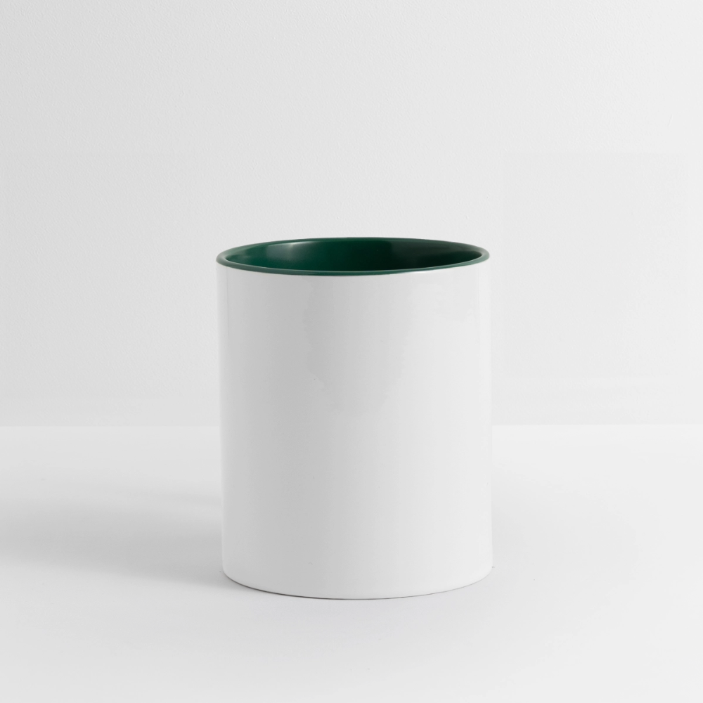 Tasse zweifarbig - Weiß/Dunkelgrün