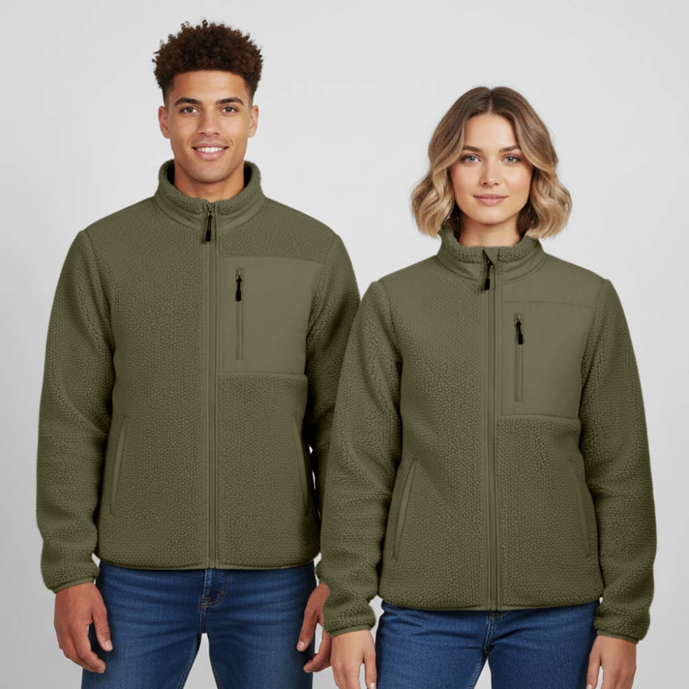 Relaxed Fit Unisex Sherpajacke von Stanley/Stella - Khaki