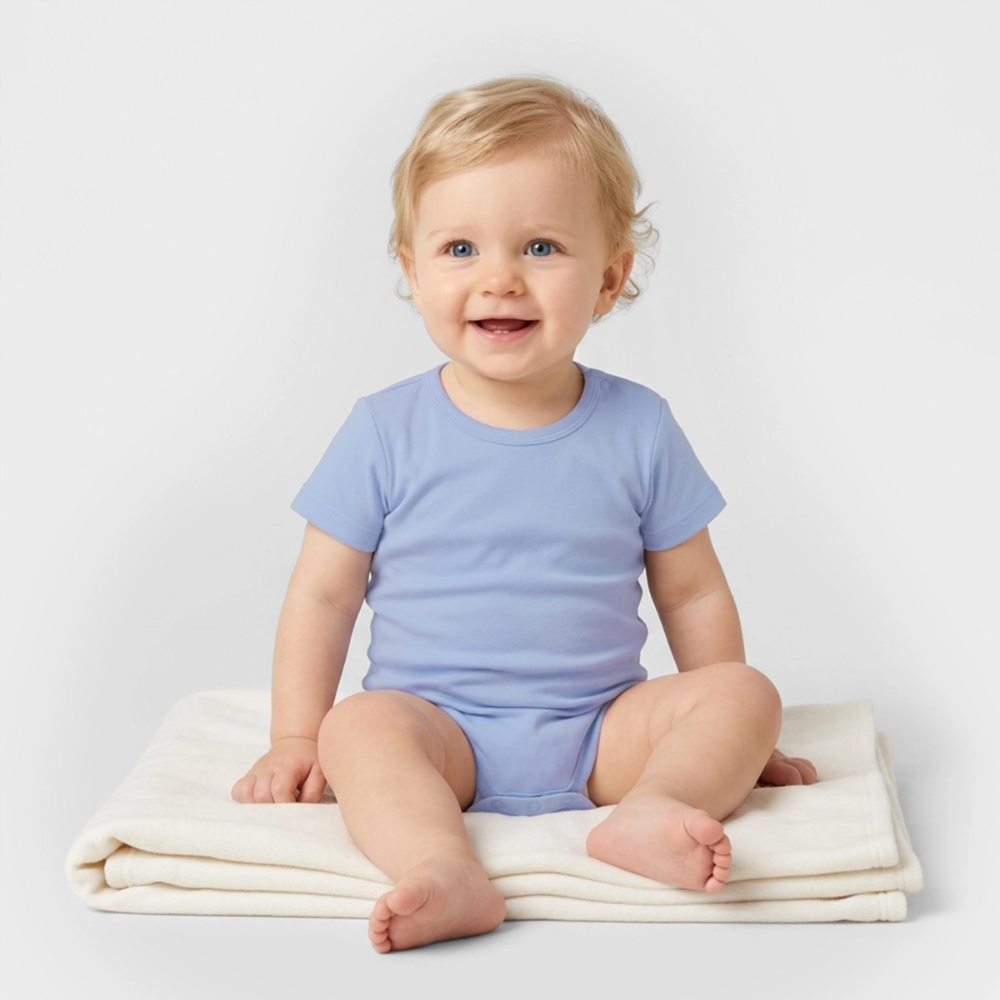 Organic Kurzarm-Babybody von Stanley/Stella - Sky