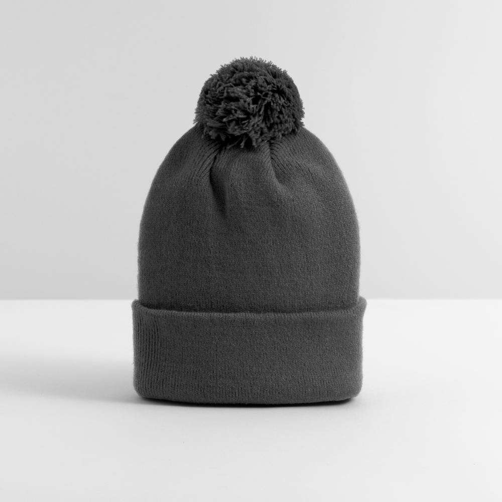 Strickmütze mit Bommel - Dunkelgrau