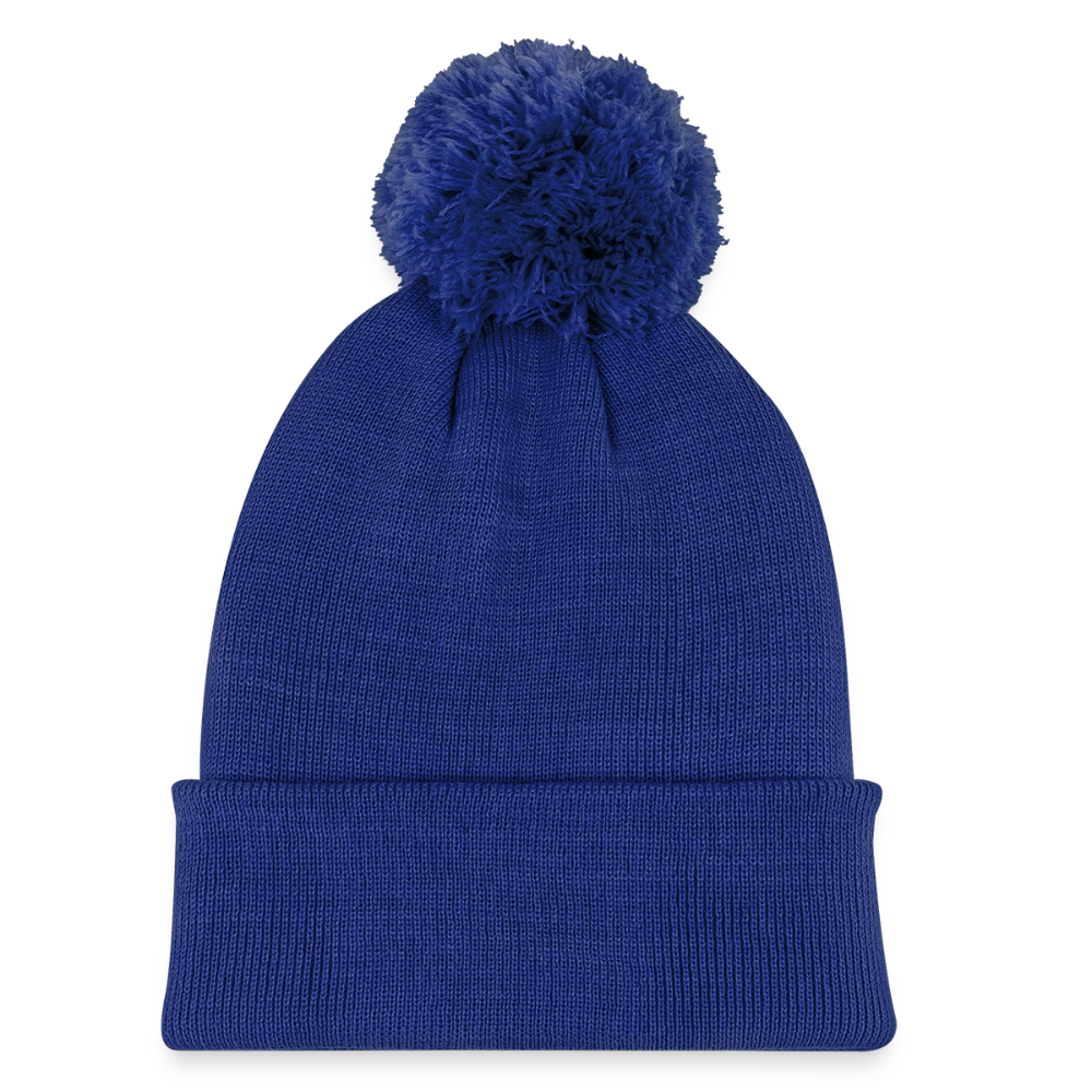 Kinder Strickmütze mit Bommel - Königsblau
