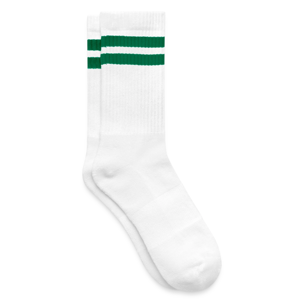 Gestreifte Tennissocken - Weiß/Grün