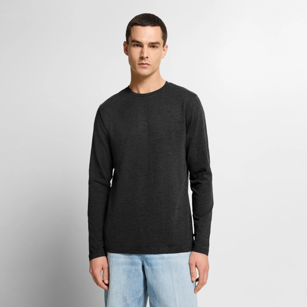 Männer Premium Bio Langarmshirt - Anthrazit meliert