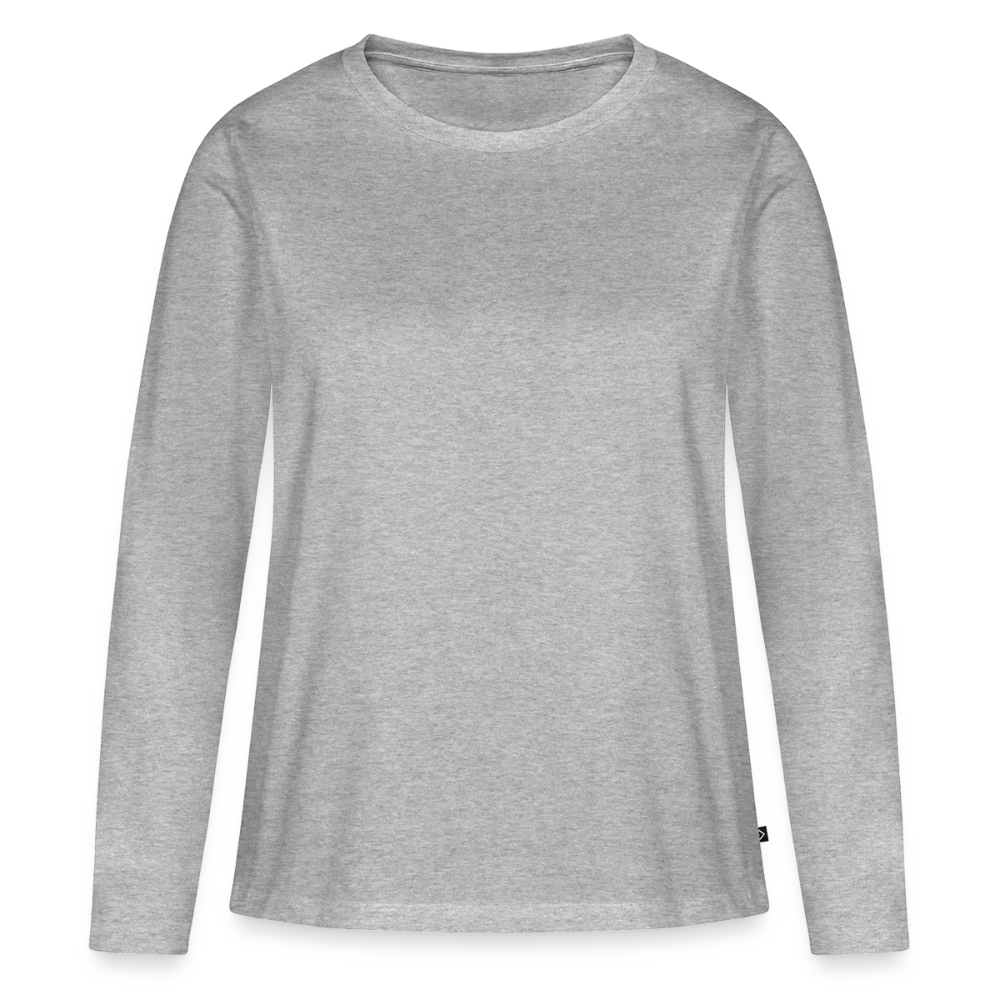 Frauen Premium Langarmshirt - Grau meliert