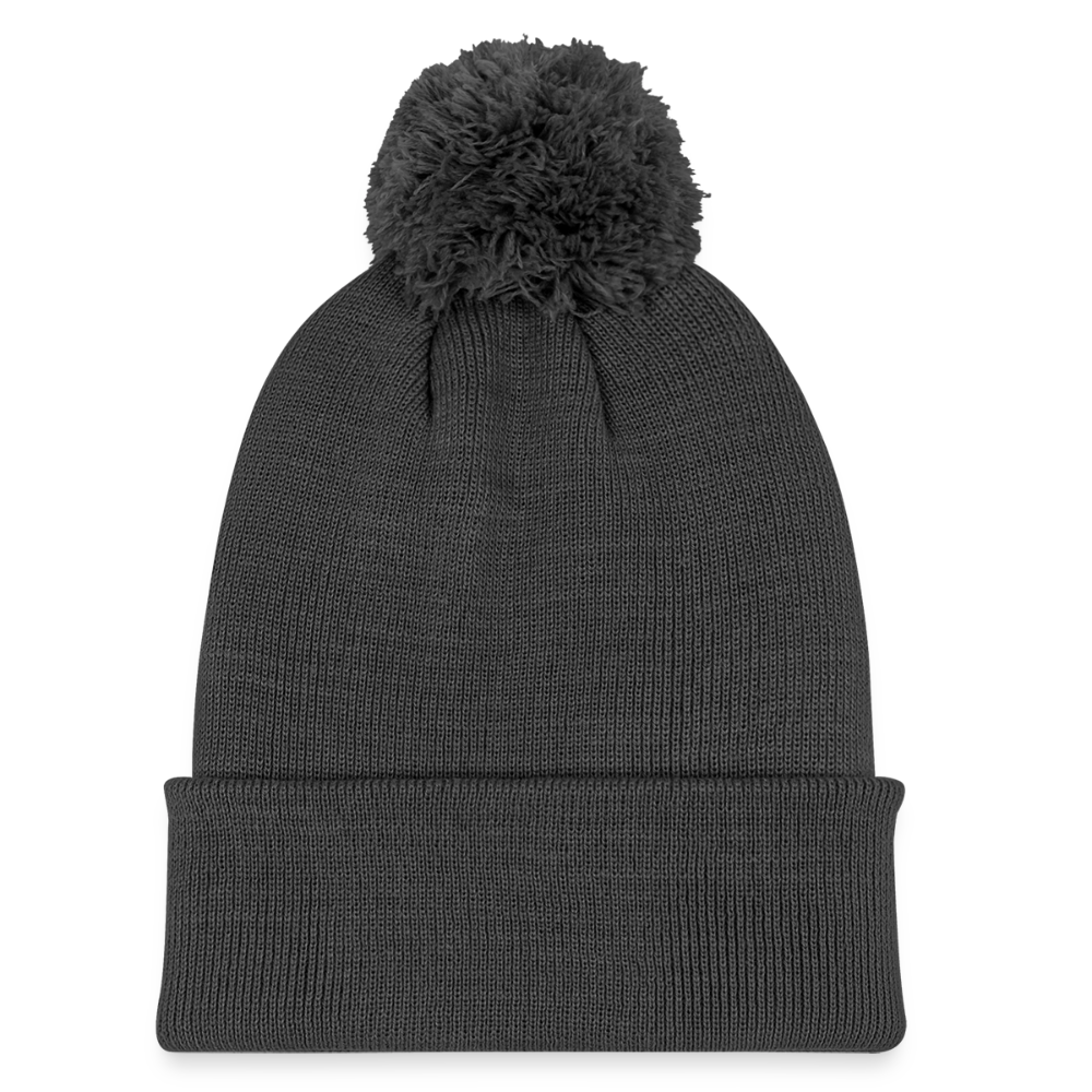 Strickmütze mit Bommel - Dunkelgrau