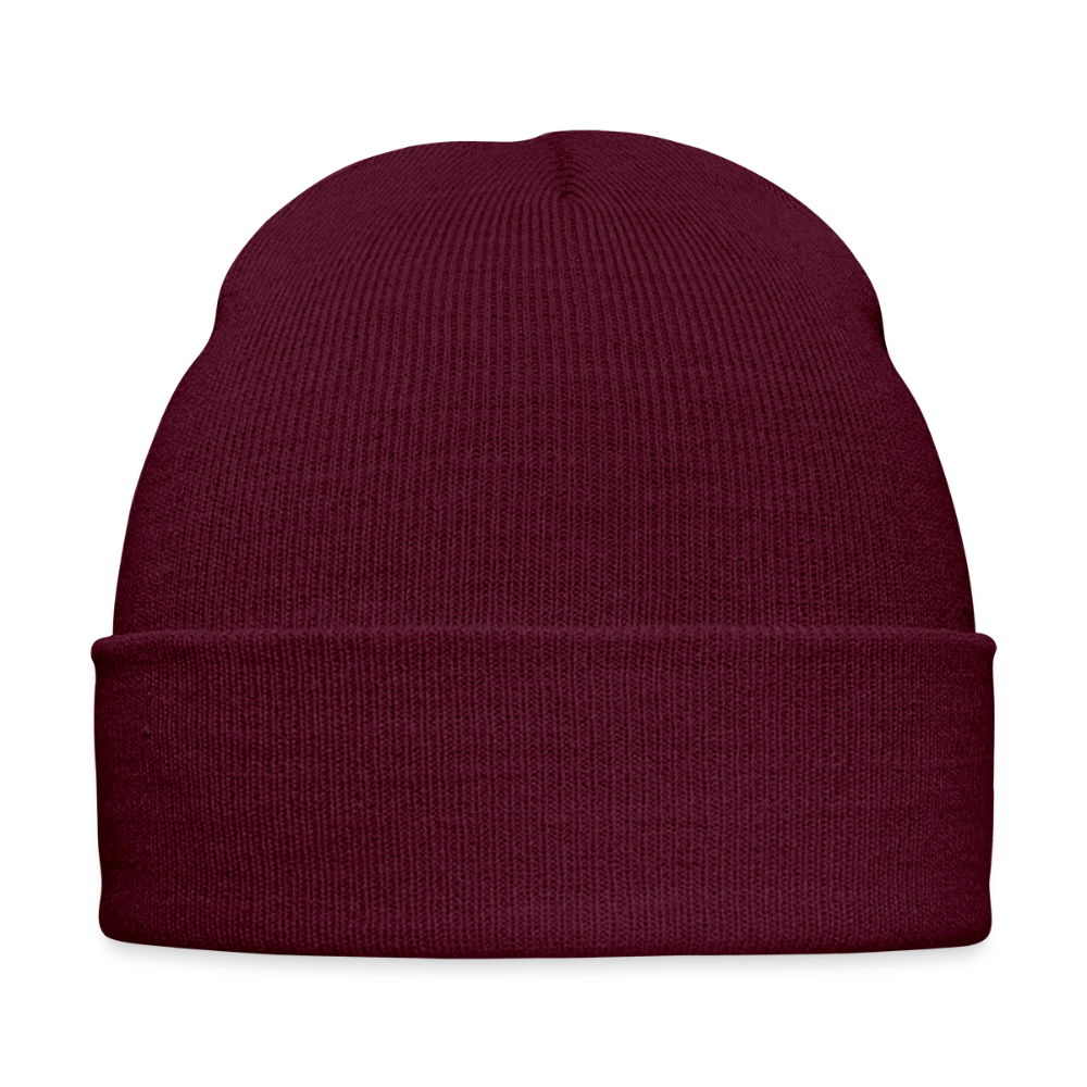 Bestickte Wintermütze - Burgunderrot