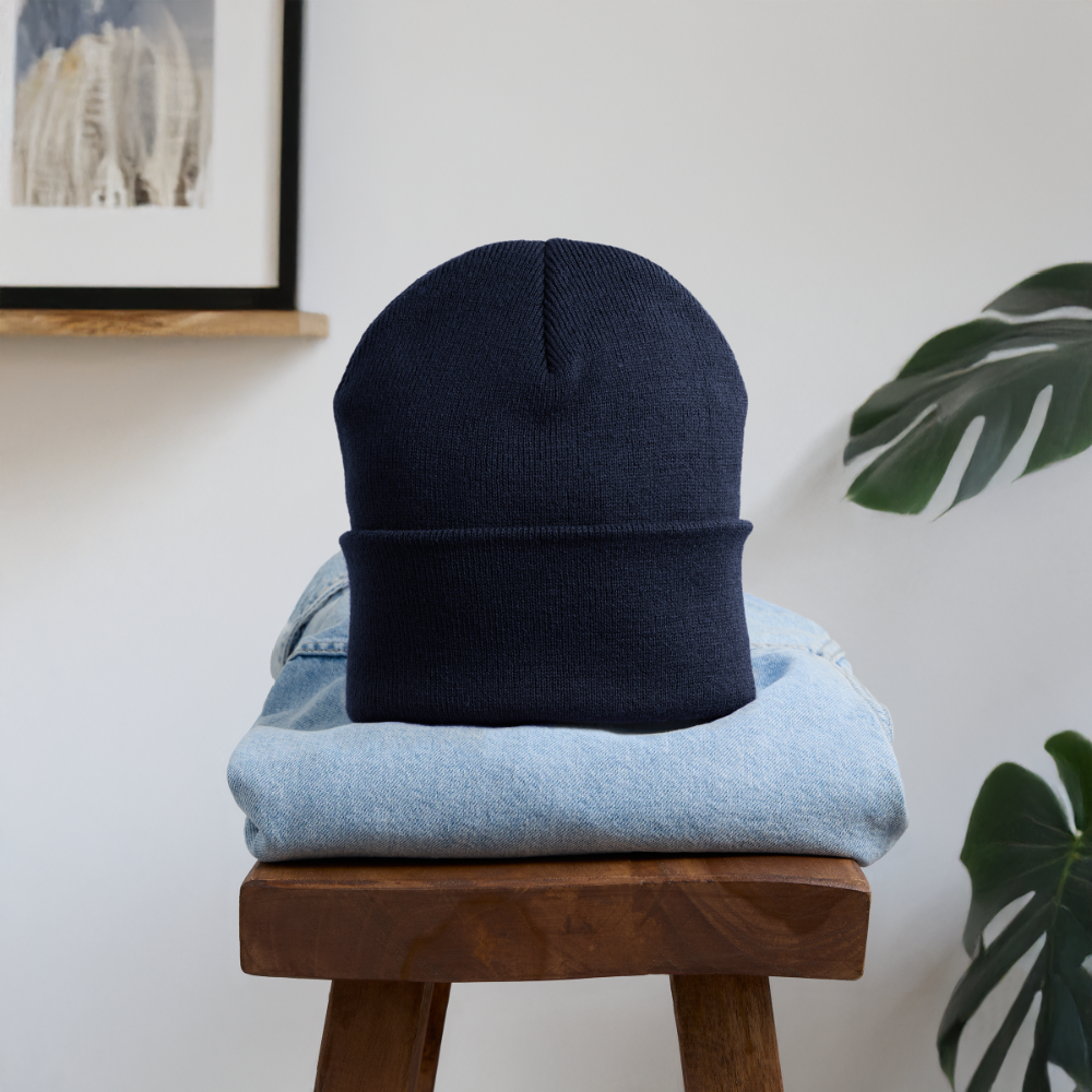 Bestickte Wintermütze - Navy